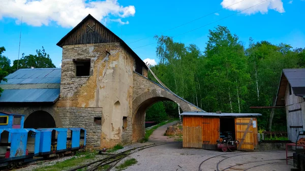 Ancien Bâtiment Minier Préservé Dans Une Mine Tchèque Inutilisée Avec — Photo