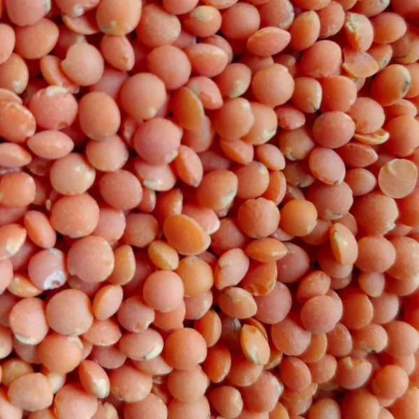 Detalhe Foto Quadrada Lentilhas Vermelhas Ingrediente Saboroso Cheio Proteínas Vitaminas — Fotografia de Stock