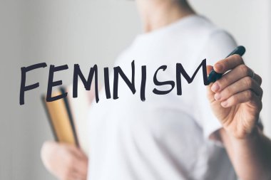 El yazma. Kadın kalem veya işaret ve feminizm kelimeyi yazmaya tutar