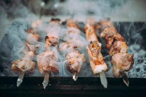 Grilling Classic Style Barbecue Countryside — Stock Photo, Image