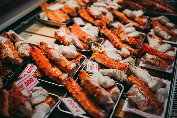 Pieces Crab Sale Kuromon Ichiba Market Osaka Japan — Stock Photo, Image