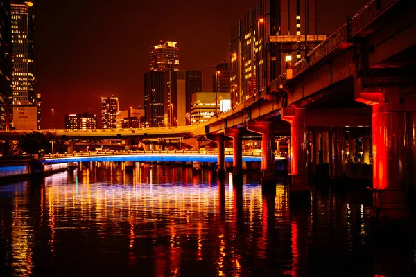 Vista Noturna Osaka Japão — Fotografia de Stock