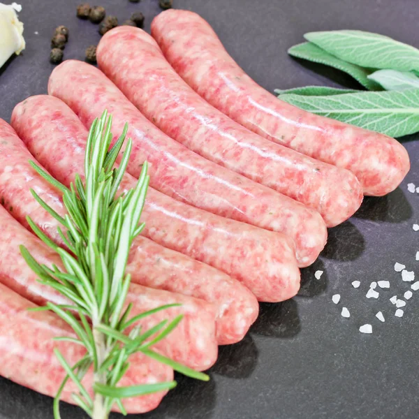 Raw Sausages Herbs Stock Image