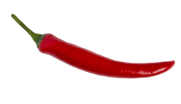 Pimenta de caena quente vermelha isolada em fundo branco — Fotografia de Stock