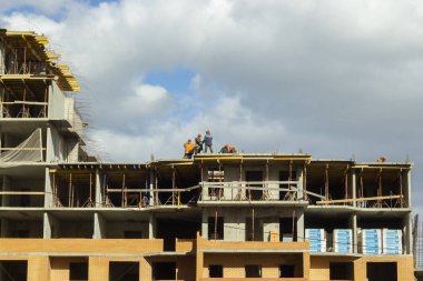 27-03-2019, Rusya, Moskova, Moskova bölgesinde modern apartman inşaatı, konut kompleksi Green Alley