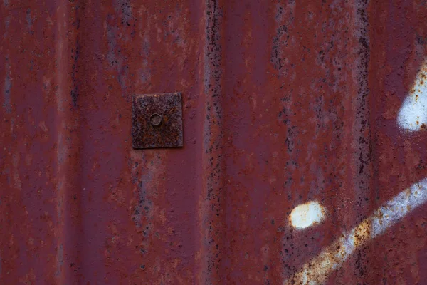 パッチで錆びた金属表面の質感 錆や天候によって腐食古いボルトで鉄の古い錆びたシート デザインのテクスチャ効果の背景 — ストック写真