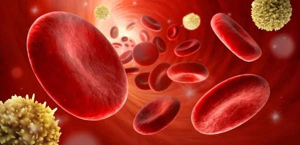 Kırmızı Beyaz Kan Hücreleri Kırmızı Kan Hücreleri Eritrosit Illüstrasyon — Stok fotoğraf