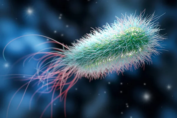 Einzelne Bakterie Vor Zellen Hintergrund Illustration — Stok fotoğraf