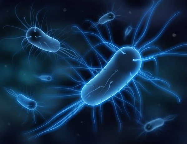 Gruppe Von Bakterien Vor Dunklem Hintergrund Illustration — Stok fotoğraf