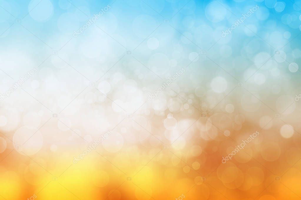 blue and golden, bokeh abstract background