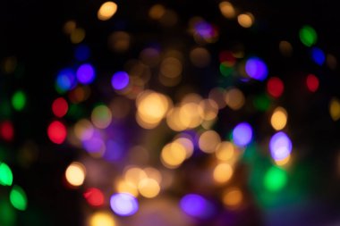 soyut duvar kağıdı, karanlıkta renkli bokeh ışıkları