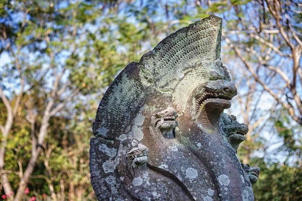 Antigua Cabeza Piedra Naga Phanom Rung Parque Histórico Tailandia — Foto de Stock