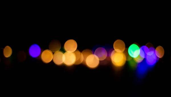 Abstract Wallpaper Colorful Bokeh Lights Black — Stock Photo, Image