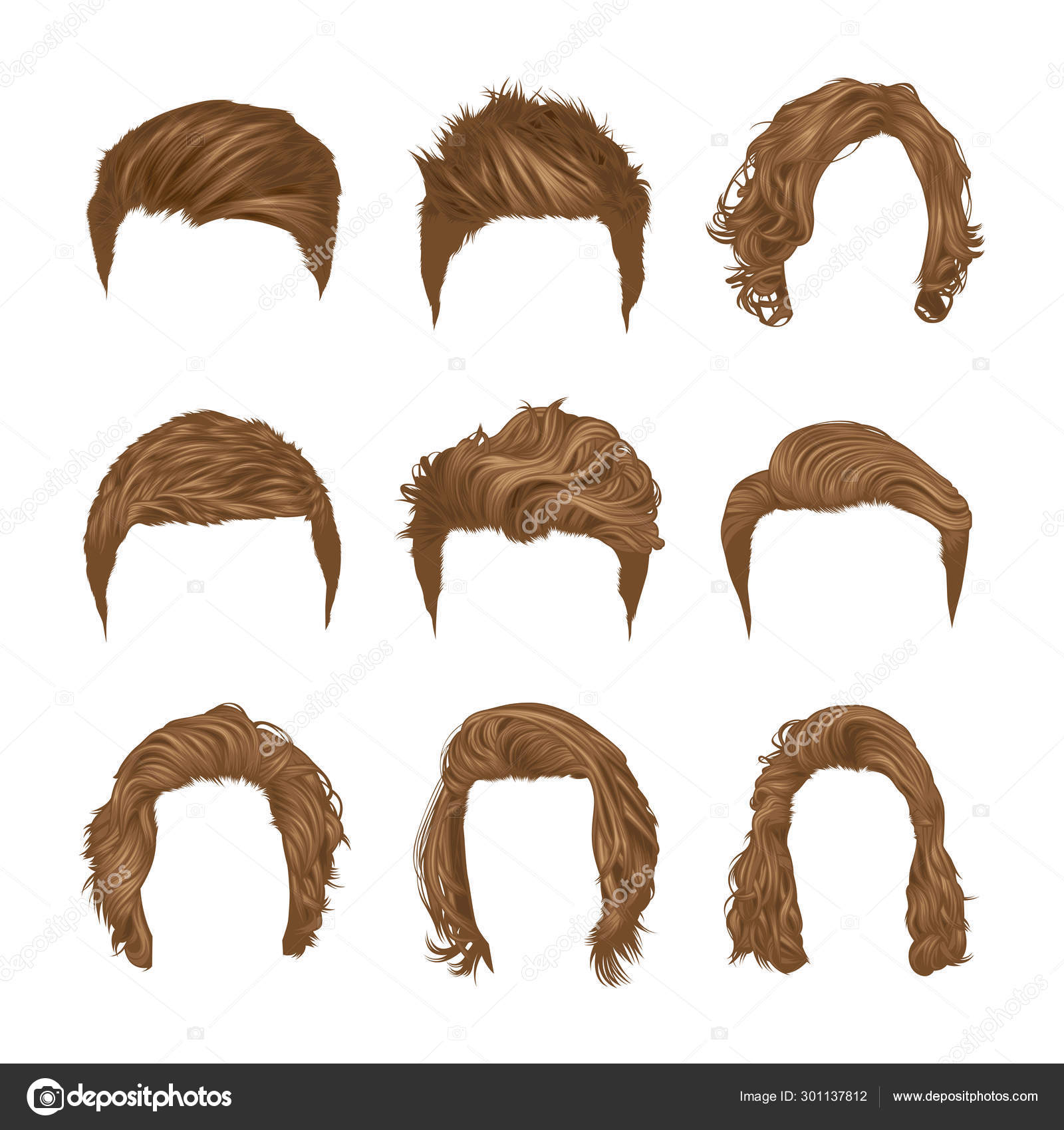 Vector Set Men Hairstyles Short Hair Variety Natural Colors Vector Stock Vector Image by ©OtherStock #301137812 Vector Set Men Hairstyles Short Hair Variety Natural Colors Vector Stock Vector Image by ©OtherStock #301137812