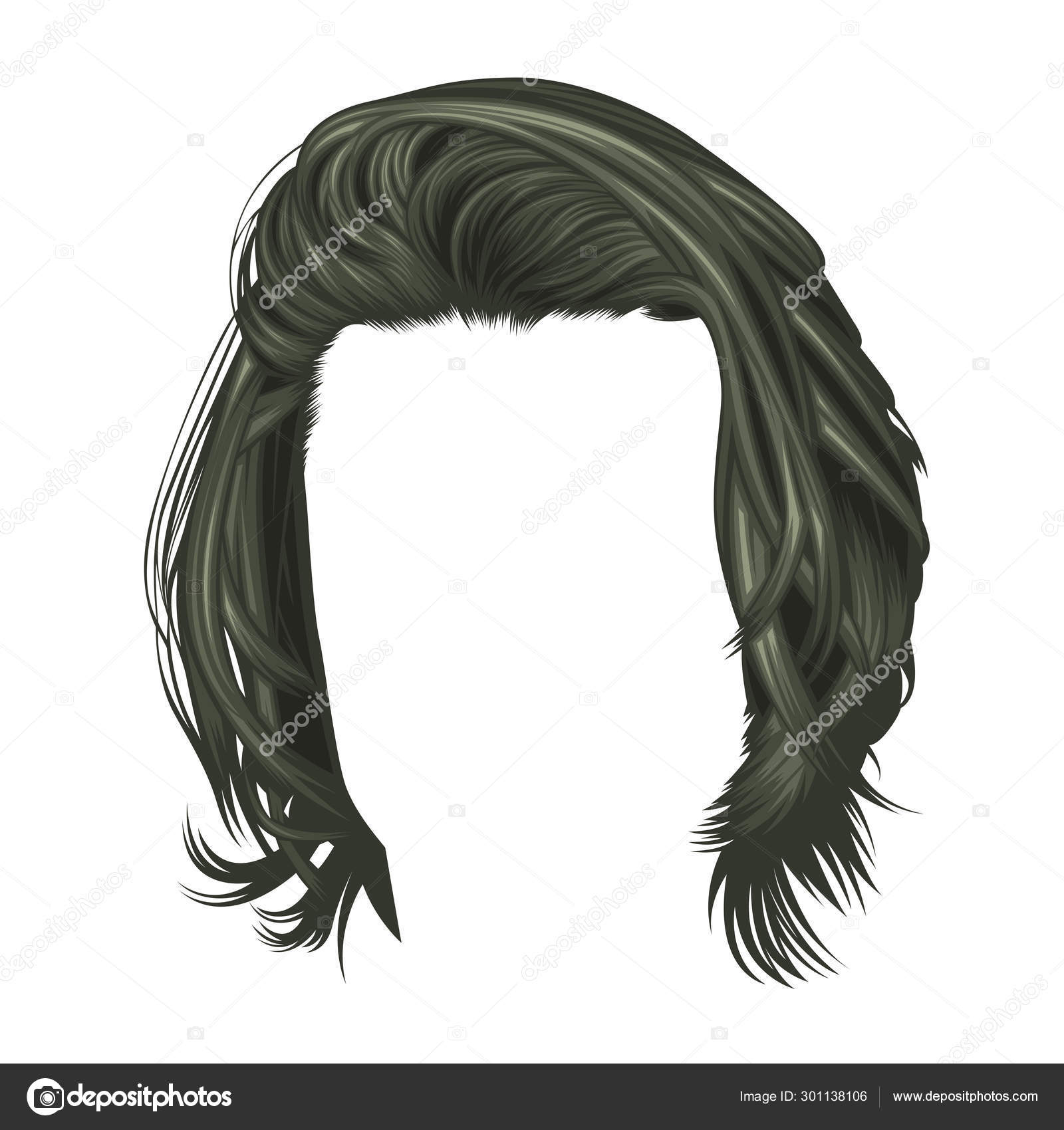 Men Long Hairstyle Dyes Long Hairstyle Stock Vector Image by ©OtherStock  #301138106