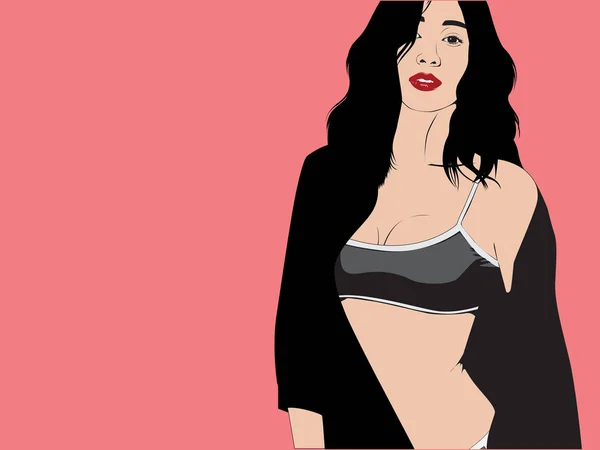 spor sütyen ve boş alan seksi kız, spor sütyen seksi kız vektör