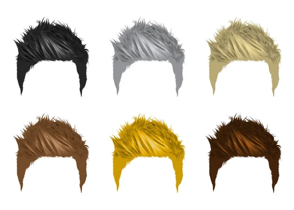 Vektör seti Erkek saç kısa saç doğal renklerin çeşitli