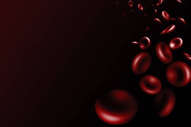 Kırmızı kan hücreleri arka plan ve boşluk oluşturur. Hemoglobinler boş alanda 3D.