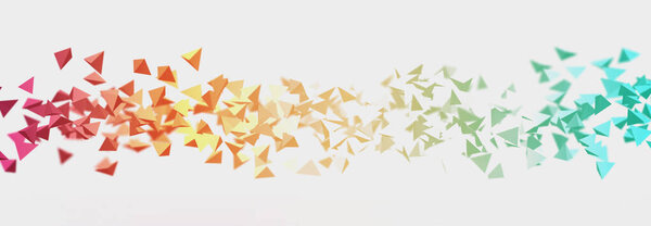 Абстрактная трехмерная визуализация красочных образов, распространившихся по фронту. Плакат со случайным фрагментом в пустом пространстве. Футуристический фон
.