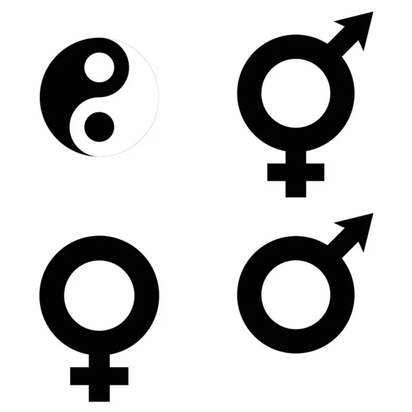 Gender Symbolen Vector Illustratie Yin Yang Vector — Stockvector