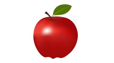 Beyaz arkaplanda kırmızı elma izole edildi