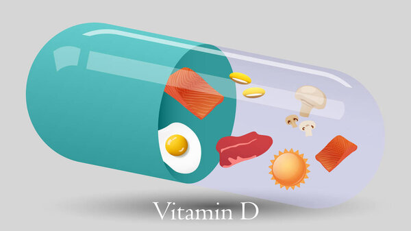 Vitamin pill vector design. Vitamin D vector illustration