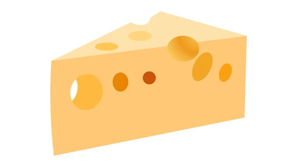Сыр Изолирован Белой Векторной Иллюстрации — стоковый вектор