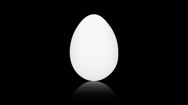Beyaz Yumurta Siyah Arkaplan Vektör Çiziminde Izole Edildi — Stok Vektör