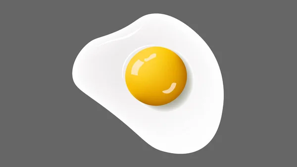 Kızarmış Yumurta Izole Vektör Illüstrasyon — Stok Vektör