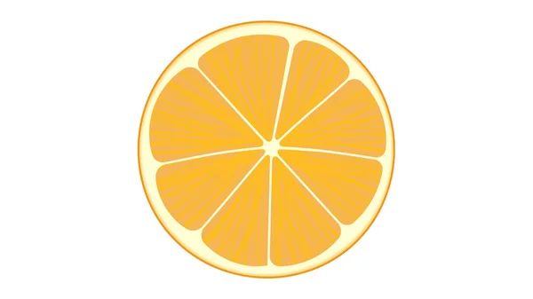 Ilustración Vectores Aislados Fruta Naranja Cortada — Vector de stock