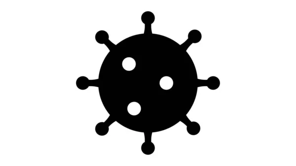 Ikon Virus Hitam Diisolasi Pada Ilustrasi Vektor Putih - Stok Vektor