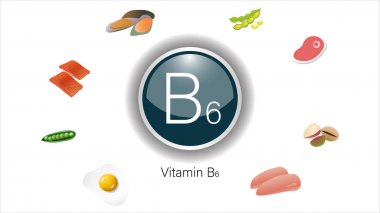 Vitamin B6 kaynakları vektör illüstrasyon