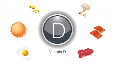 D vitamini kaynakları vektör illüstrasyon