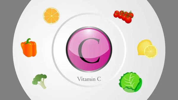 Vitamina Fuentes Vector Ilustración — Archivo Imágenes Vectoriales