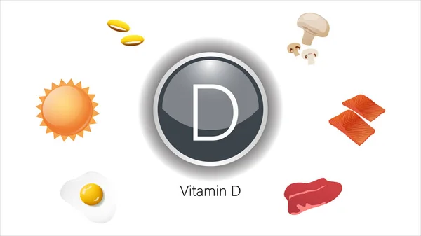 Ilustrasi Vektor Sumber Vitamin - Stok Vektor