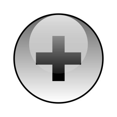 Artı simge. Çapraz cam simgesi vektör tasarımı