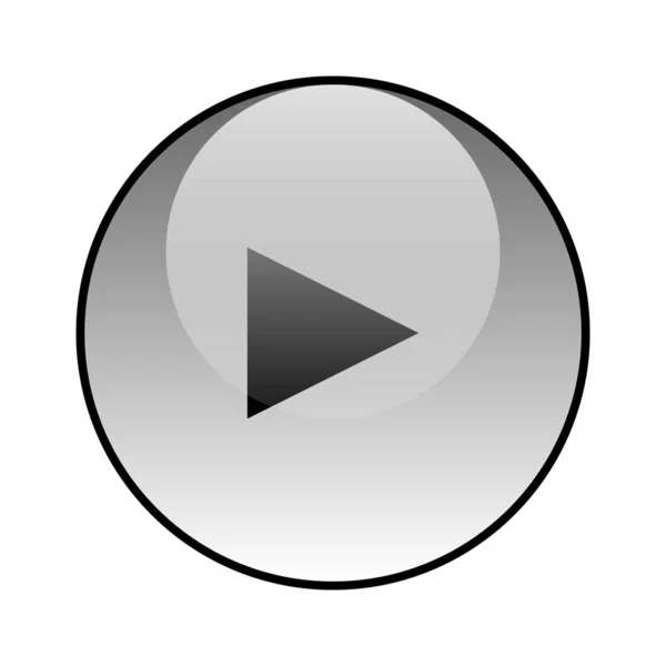 Multimedya oynatıcı düğmesi cam simgesi vektör tasarımı