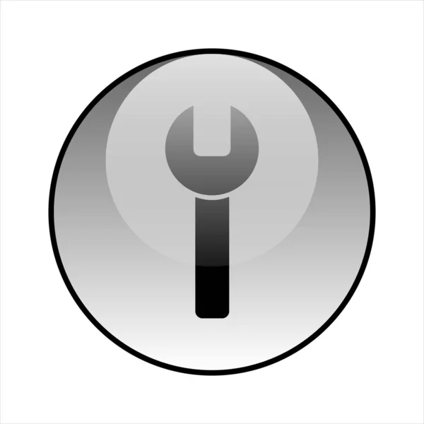 Einstellungen Glas Symbol Vektor Design Schraubenschlüssel Symbol — Stockvektor