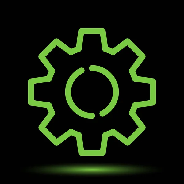 Getriebe Neon Symbol Einzigartigen Design Vektor — Stockvektor
