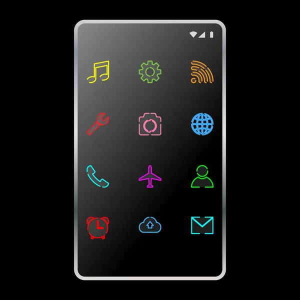 Smart Phone Icon Set Unique Design Vector — Stock Vector