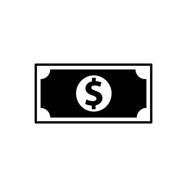 Para ikonu vektör tasarımı. Dolar illüstrasyonu