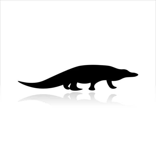 Krokodilsymbol Vektor Design Reptilien Ikonen — Stockvektor