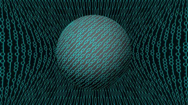 Bir küre üzerindeki ikili kod soyut vektör çizimi
