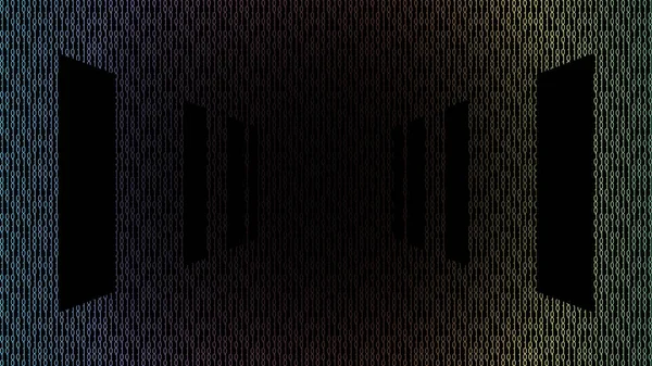 Modèle Vectoriel Abstrait Illustration Tunnel Code Binaire — Image vectorielle
