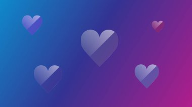 Şeffaf cam kalp şekli vektör tasarımı. Kalp ikonu. Şeffaf kalp arka planı