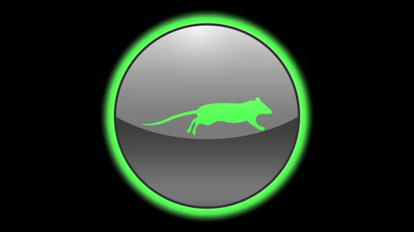 Rattensymbol Vektor Design Grüne Neonsymbole Mit Tieren Tiere Symbole Vektor — Stockvektor