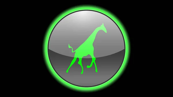 Giraffen Icon Vektordesign Grüne Neonsymbole Mit Tieren Tiere Symbole Vektor — Stockvektor