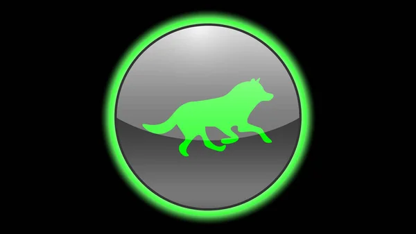 Wolf Icon Vector Design Green Neon Icons Animals Animals Icons — Stock Vector