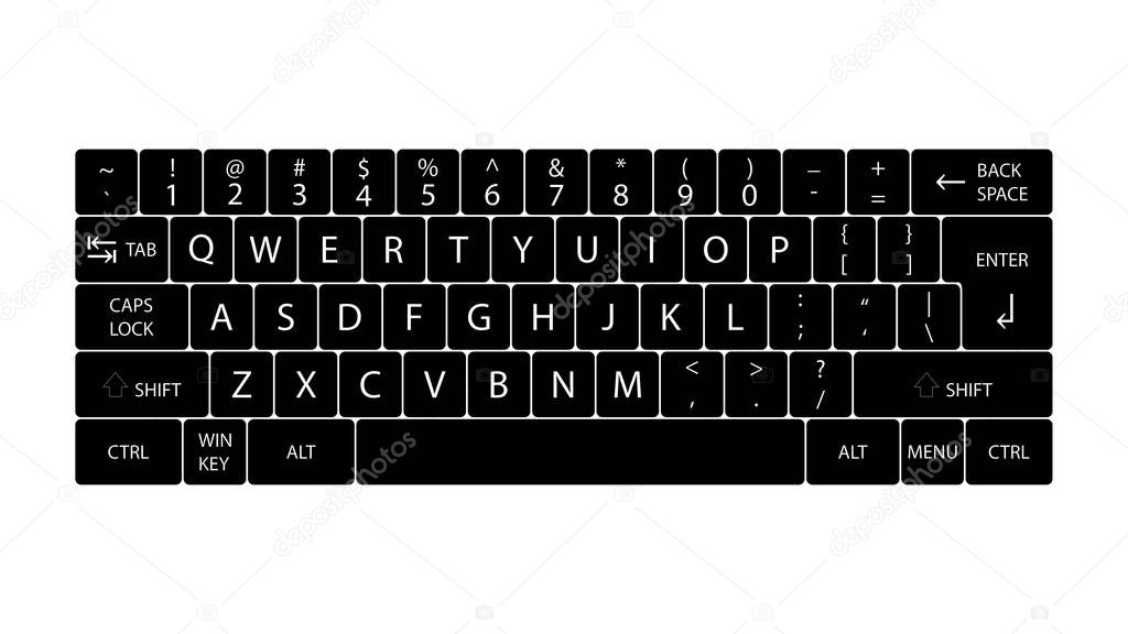  Keyboard vector design. Keyboard buttons layout