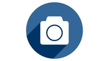 Kamera simgesi vektör tasarımı. Gölgeli basit stil simgeleri